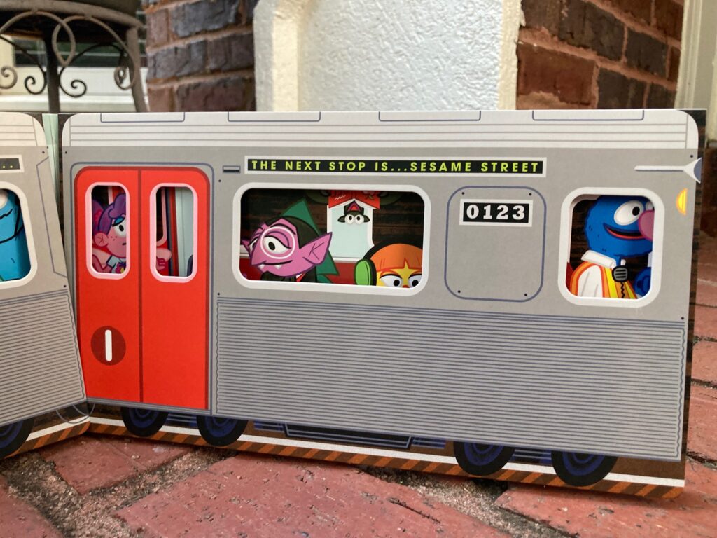 All Aboard! The Sesame Street Subway is an Abrams Extend-A-Book and stretches out the pages to where those who love Big Bird can ride along in a book that they’ll love.