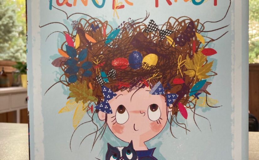 Tangle-Knot is an illustrated book that’s full of big, silly laughs about a girl whose hair is so unkempt that a bird comes to live in it, but it also teaches something.