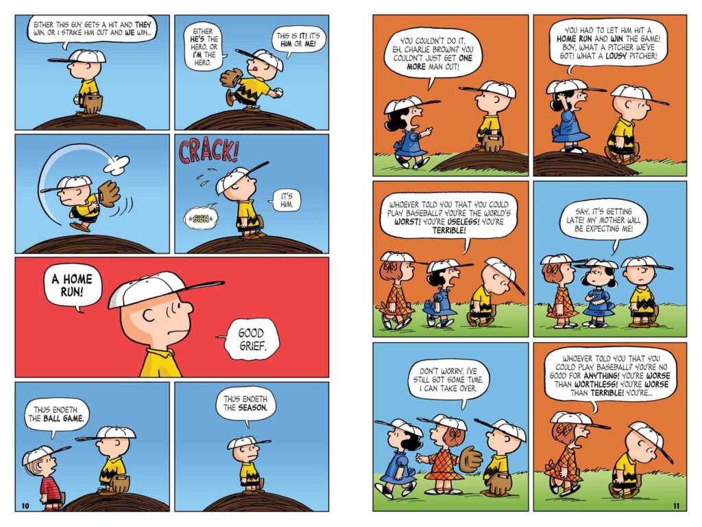 Batter Up, Charlie Brown! is a Peanuts graphic novel that collects six new stories, some classic Sunday strips and reminds ages eight and up why it’s one of the best.