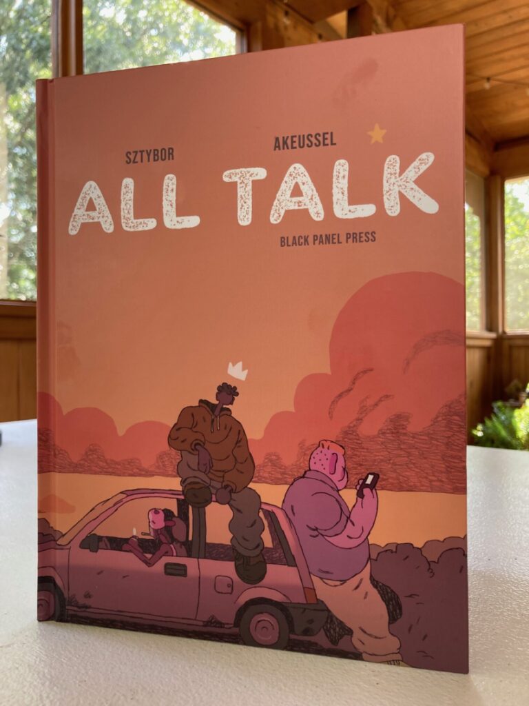 All Talk is a graphic novel for high school ages that unflinchingly looks at gangs, acting tough and the results that follow.