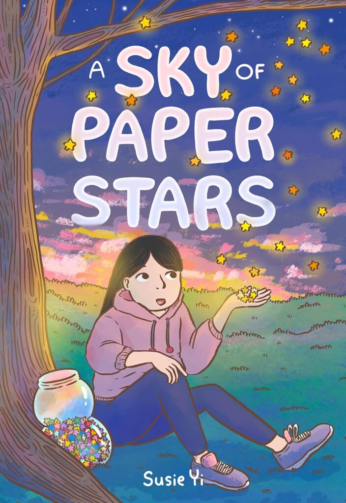 A Sky of Paper Stars is a graphic novel on death and grieving that manages to not be too heavy, concentrating on the support and love, but acknowledging the loss.