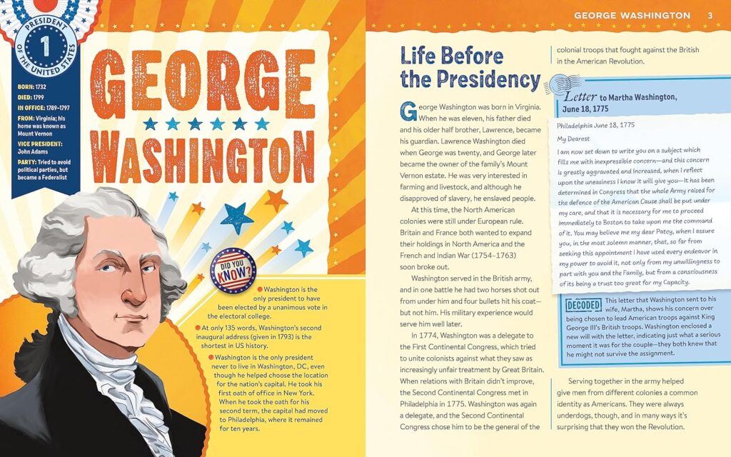 The Presidents Decoded looks at every U.S. President through number 46 in an entertaining, apolitical way that’ll attract kids aged eight and up.