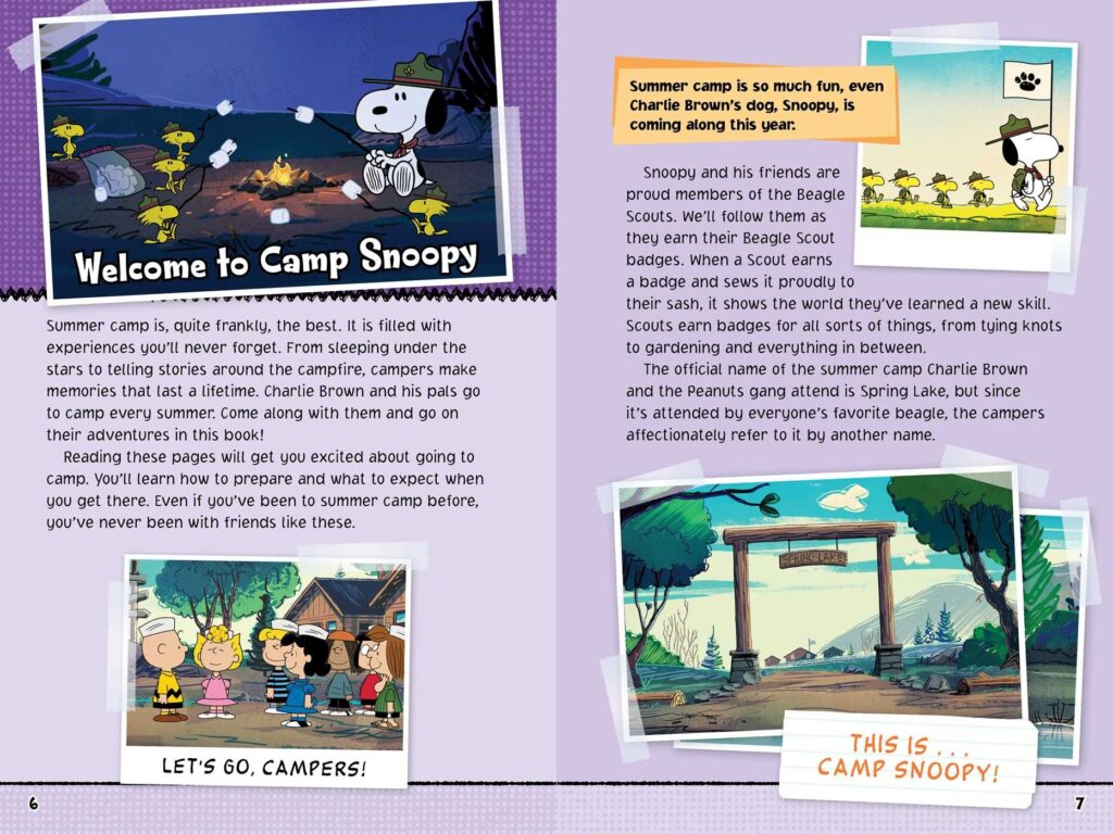 Welcome to Camp Snoopy is the print, graphic novel-esque compilation of some of the story lines from the Apple TV + show.