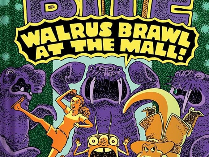 The Mighty Bite: Walrus Brawl at the Mall! is the second in this graphic novel series that adds its name to the must-read club for ages 8 and up.