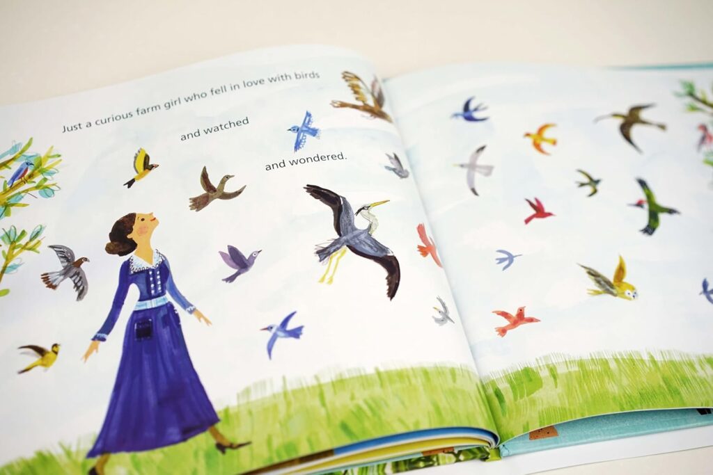 Bird Girl is an illustrated book about a woman that kids won’t know, but whose topic they’ll love and is in a package they’ll enjoy.