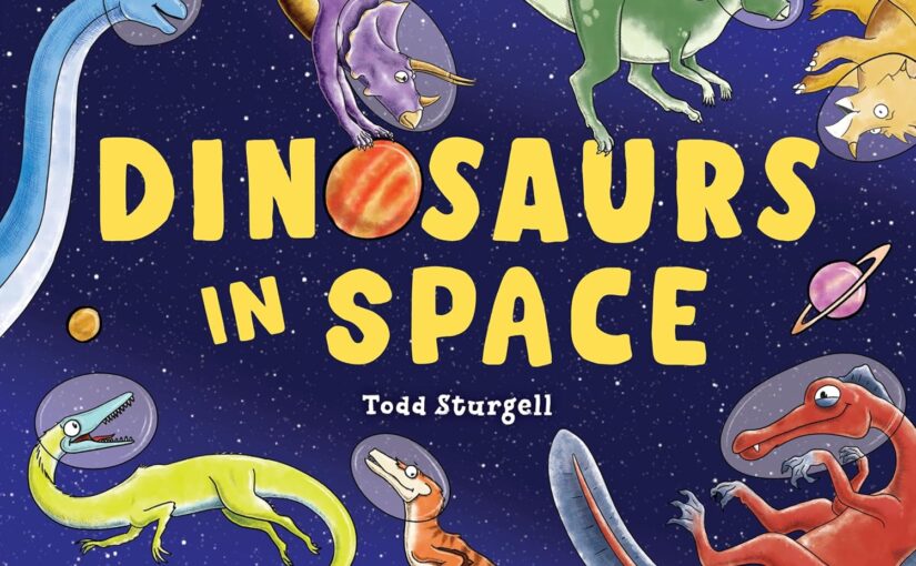 Dinosaurs In Space asks the question you never pondered, but can’t get out your head once it enters. It’s funny, smart, makes kids laugh and want to read.